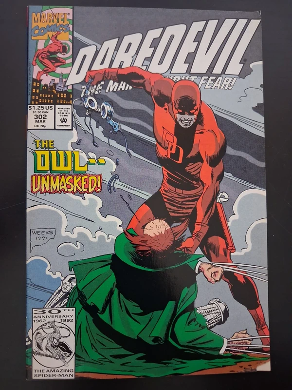 Daredevil #302 – The Owl Unmasked! — Daredevil Marvel Comics