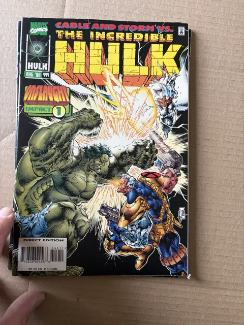 The Incredible Hulk #444 – Cable and Storm vs. The Incredible Hulk — Hulk Marvel Comics