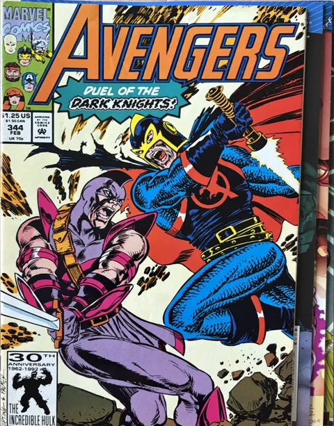Avengers #344 – Duel of the Dark-Knights! — Avengers Marvel Comics